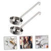 Cabilock 2pcs Stainless Steel Handle Sauce Spoon for Kitchen Use