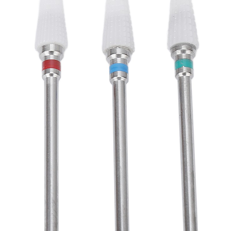 3pcs Ceramic Nail Drill Bit Set Gel Removal Nail Polishing