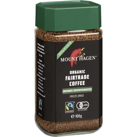 Mount Hagen Organic Fair Trade Caffeine-less Instant Coffee • Natural Caffeine Removal Process Cuts 99.7% Decaffeine Aromatic 100 Grams (x1)