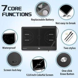Newnaivete Basketball Coaching Board, 12.8‘’ Electronic Basketball Tactical Marker Board with Stylus Pen, Lightweight Portable Digital Coach Board for Basketball Coach and Game Plan