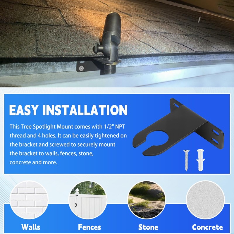 Landscape Lighting Gutter Brackets, for WAC Landscape Lighting Mount -