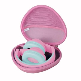 adada Hard Travel Case for iClever HS19 / iClever BTH12 Kids Headphones (Pink)