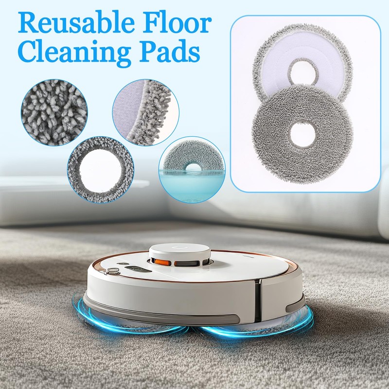 LemonRoad 4 Pack Microfiber Replacement Mop Pads Compatible with iRobot
