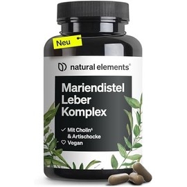 Milk Thistle Liver Complex - 120 Capsules - with Milk Thistle, Choline, Artichoke Extract, Curcuma & Zinc - Liver Treatment High Dose, Vegan, Laboratory Tested and Produced in Germany