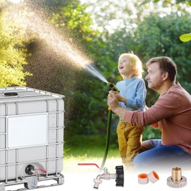 Zocipro IBC Tank Accessories 1/2 Inch, Brass IBC Hose Connection, IBC 1000L Container Tap Adapter with Ball Valve, for Ibc Rainwater Tanks, Tank Valve with Sealing Tape, IBC Tank Connector