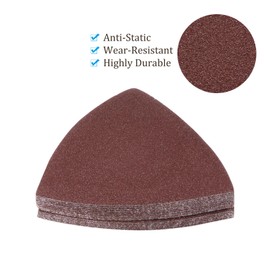 Kozelo Pack of 15 Mouse Sander Detail Sandpaper - [120 Grit, 3-1/8 Inch], Triangular Velcro Sanding Pads for Wooden Furniture Polishing, Aluminium Oxide Sandpaper