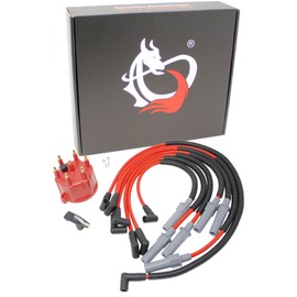 DRAGON FIRE PERFORMANCE Power Pack Distributor Cap Rotor and Low Ohm Plug Wires Compatible/Replacement for 1992-2003 Dodge B150 B1500 B250 B2500 D150 D250 Durango Dakota Ram W150 3.9L V6