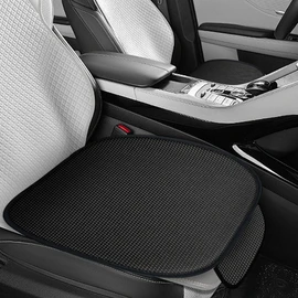 DUSCOKE 2PCS Breathable Car Seat Cover, Ice Silk & Anti-Slip Seat Protector with Storage Pocket, Ventilated Cooling Cushion Pad, Summer Auto Interior Accessories for SUV Truck (Black)