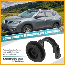 Partuto 2 Sets Upper Radiator Mount Bushing Bracket 21542-CA000 21506-6M100 for Nissan Altima for Nissan Maxima 2004-2014 for Nissan Quest 2004-2010 for Nissan Rogue 2014-2015 Replacement