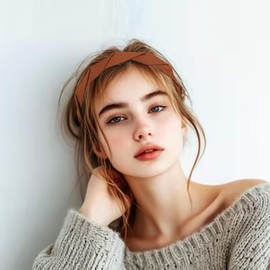 Haarband geflochten 3 Stück Stirnband geflochten Hairband Hair Hoop Ein Haarreif Haarband Damen Haarreif samt Dirndl Haarreif Clip Haarreifen Weißer Haarreif für Frauen und Mädchen Schwarz Weiß Braun