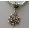 Handmade Christmas Snowflake Holiday Snow Charm Pendant For European Bracelet