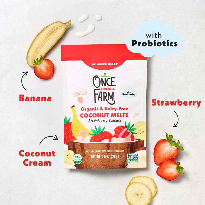 Once Upon A Farm Organic Coconut Melts with Probiotics, Strawberry