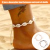 BIRLOZA Pack of 2 Shell Chain Shell Bracelet Anklet Natural