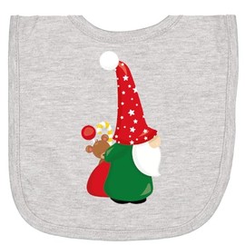 inktastic Christmas Gnome, Cute Gnome, Garden Gnome, Gifts Newborn Bib Heather Grey 44883