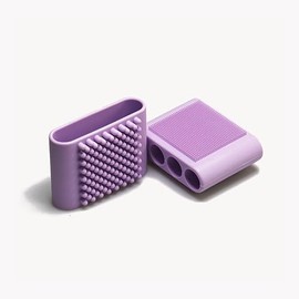 1PCS Silicone Body Scrubber Exfoliator- Bath Loofah & Sponges Alternative 4-Finger Non-Slip Grip Face & Scalp Scrubber for Sensitive Skin Body Brush for Men & Women (Purple)