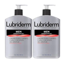 Lubriderm Men 3 en 1 Crema corporal 400ml 2 PACK
