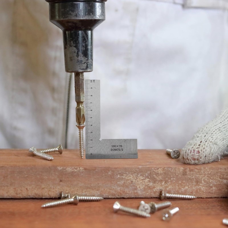 Try Square 100 x 70 mm, 90° Metal Carpenter's Square