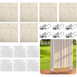 Yunova Set di 6 borse per tende da esterni, con sacchetti in polietilene e clip in metallo, pesi del vento, per balcone, terrazza, gazebo, in tela e PE