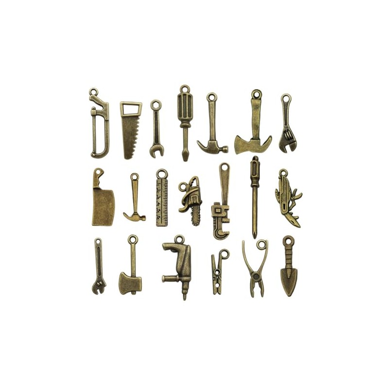 Loutas bowdee 100 Pcs Bronze Color Tool Miniature Figurines Mini