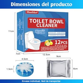 Pastillas Limpiadoras Inodoro Tabletas Acción Prolongada Pastilla Días Protección Meses Limpieza Automática Cloro Activo Seguro Tuberías