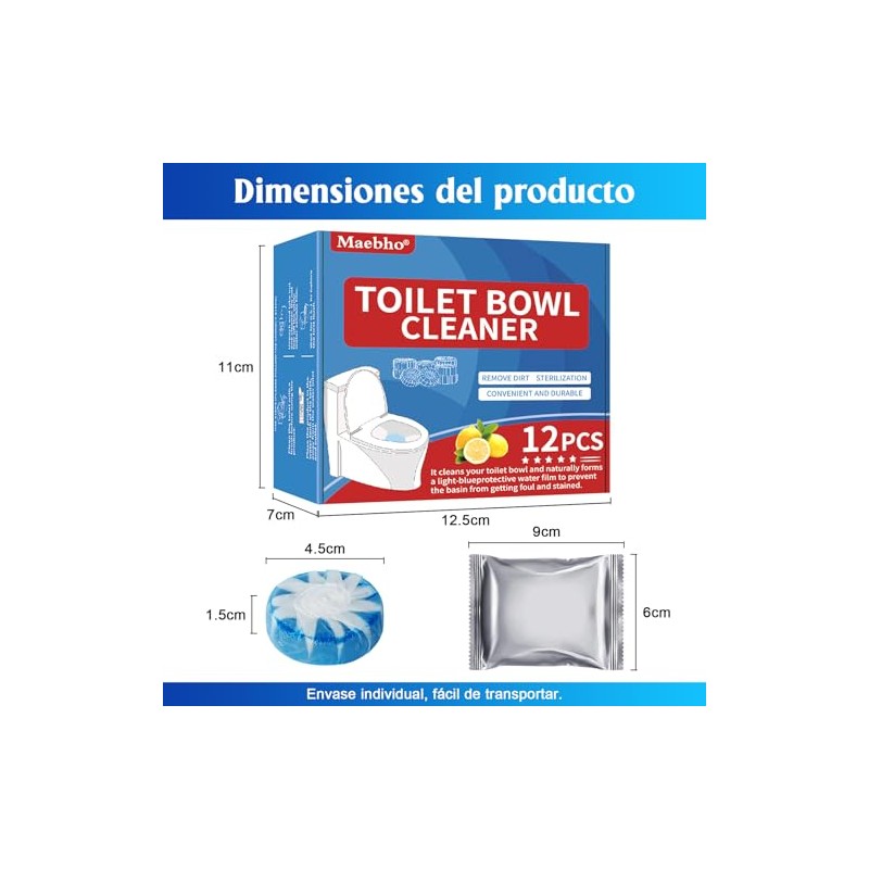 Pastillas Limpiadoras Inodoro Tabletas Acción Prolongada Pastilla Días Protección Meses
