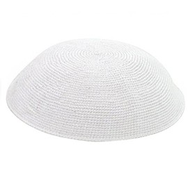 White Solid Hand Made 100% Cotton Yarmulke Jewish Kippah Kipa Judaica Yamaka Kippa Yamakah Yarmulka Hat Men Or Kids (21CM 8.2IMCH)
