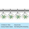 Artinhand Green Eucalyptus Leaf Shower Curtain Hooks Set of 12