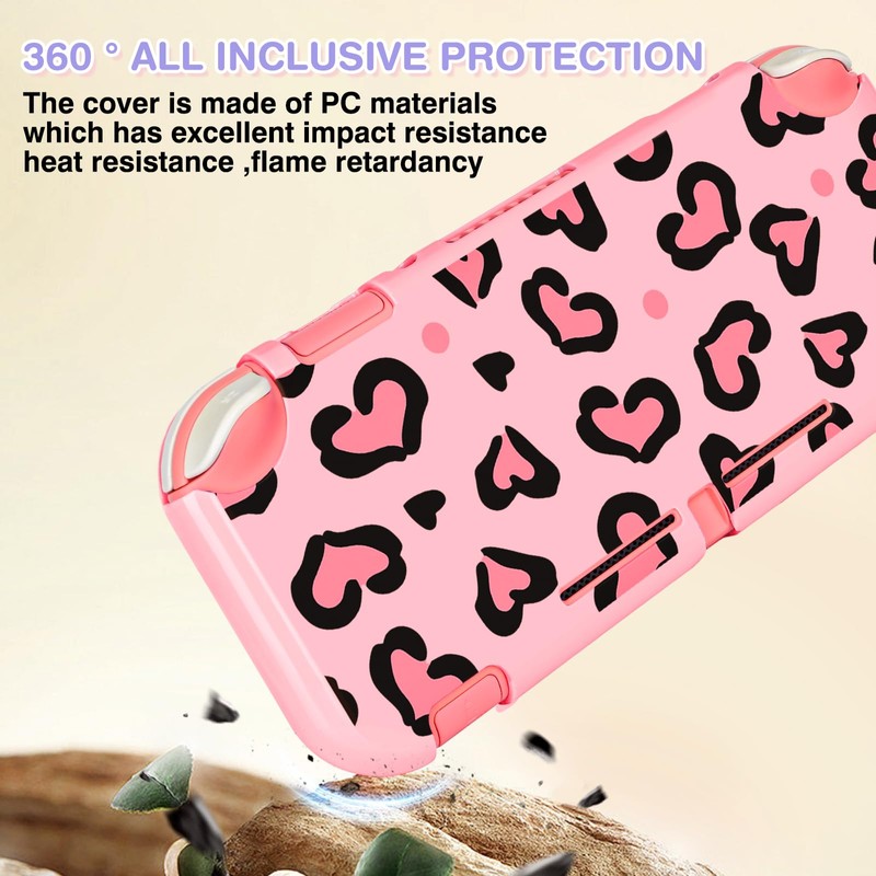 DLseego Love Leopard Carrying Case for Switch Lite 2019 Accessories