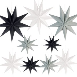 Folding Star Christmas, Stars Christmas Decoration, Beautiful Decoration, Hanging Decoration Made of Paper, Paper Star Decoration for Windows, Advent, Christmas Tree (B)