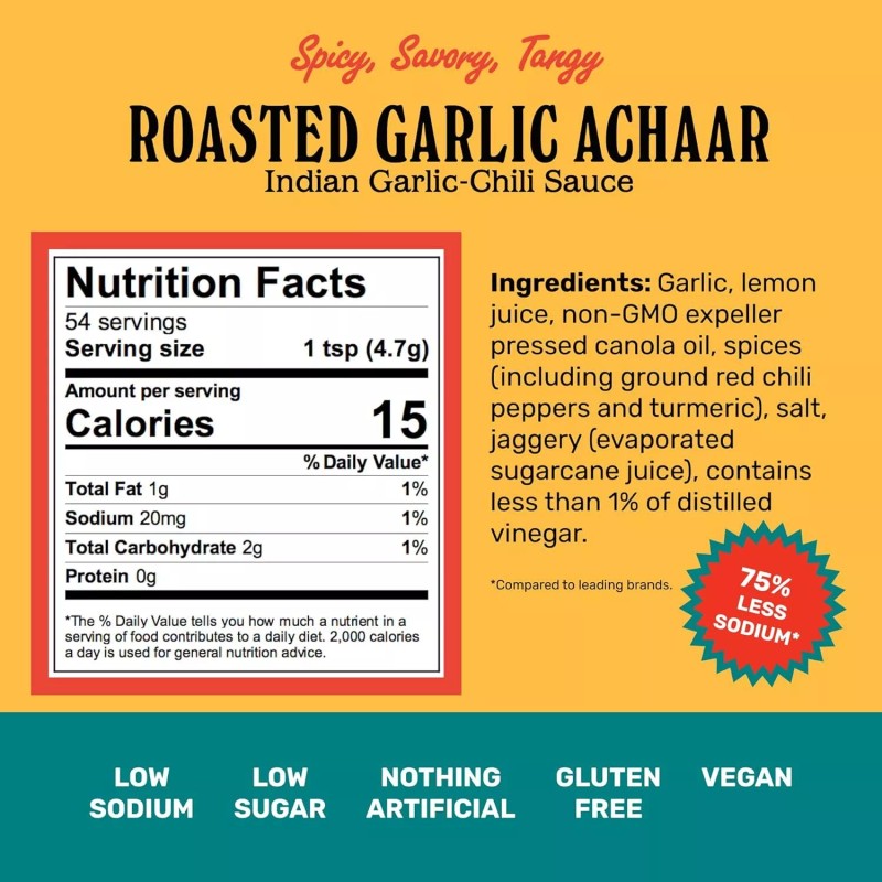 Brooklyn Delhi Roasted Garlic Achaar Indian Chili Sauce 9 oz
