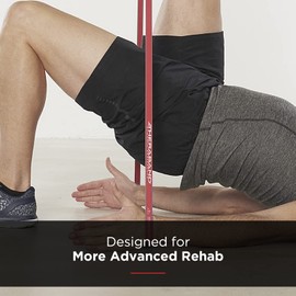 TheraBand High Resistance Band, Elastic Super Bands for Improving Flexibility, Injury Rehab, & Full Body Workouts, Heavy Duty Stretch Bands for Powerlifting, Light, Red, 15 lbs. Resistance