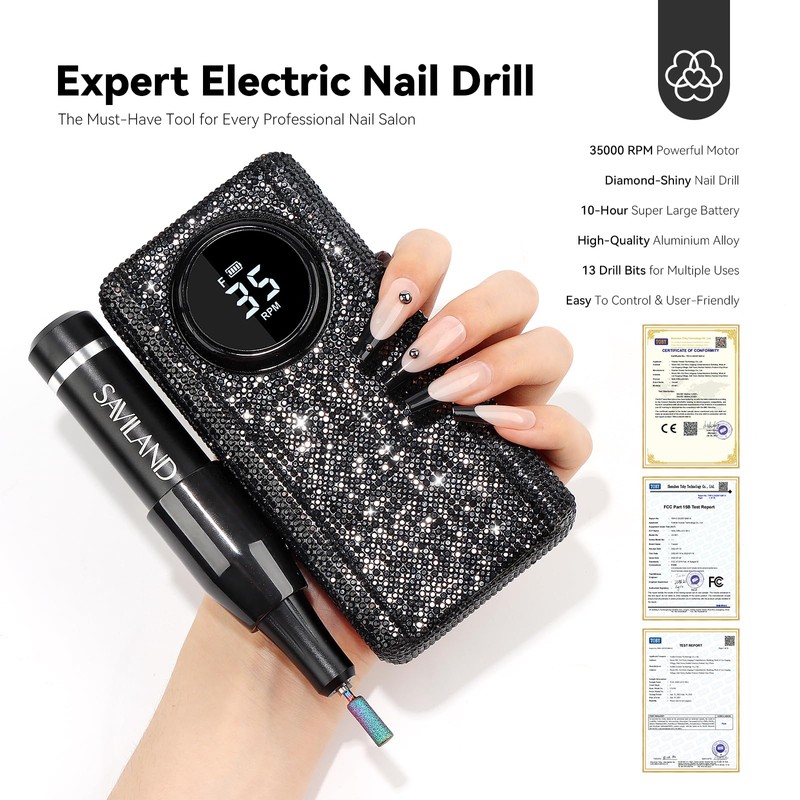 SAVILAND SAVILAND Electric Nail Drill Professional and Cuticle Oil Vitamin