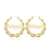 ROJHOL 2 Pcs Gold Bamboo Hoop Earrings for Women –