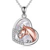 YFN Horse Pendant Necklace Jewelry 925 Sterling Silver Women Embrace