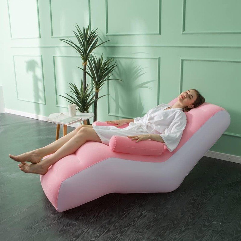 STARBRILLIANT Inflatable Deck Chair with Air Pump, Foldable Lounge Chair