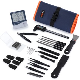 WISEPRO 3D Printer Tool Kit, 52 PCS Essential 3D Print Tools for Model Post-Processing, Finishing, Deburring, Craving, Drilling, Removing Tools & Measuring Set 3D Print Accessories