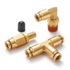 D.O.T. Recognized Brass Air Brake Fittings, Push-To-Connect for Trucks, Trailers & Vehicles, Max 290 PSI, -40°F to 400°F, Long-Lasting Quality & Low Return Rate (5 PCS)