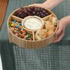 MobileVision Bamboo Serving Platter for Entertaining, Four Compartments & Easy