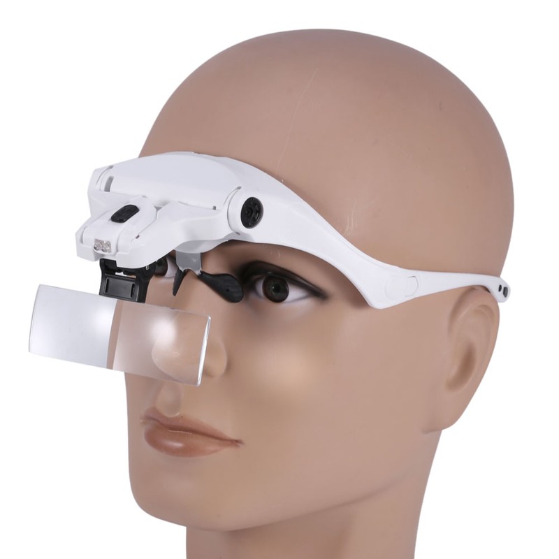 New 5 Lens Headset Magnifier With LED Lights Hand Free