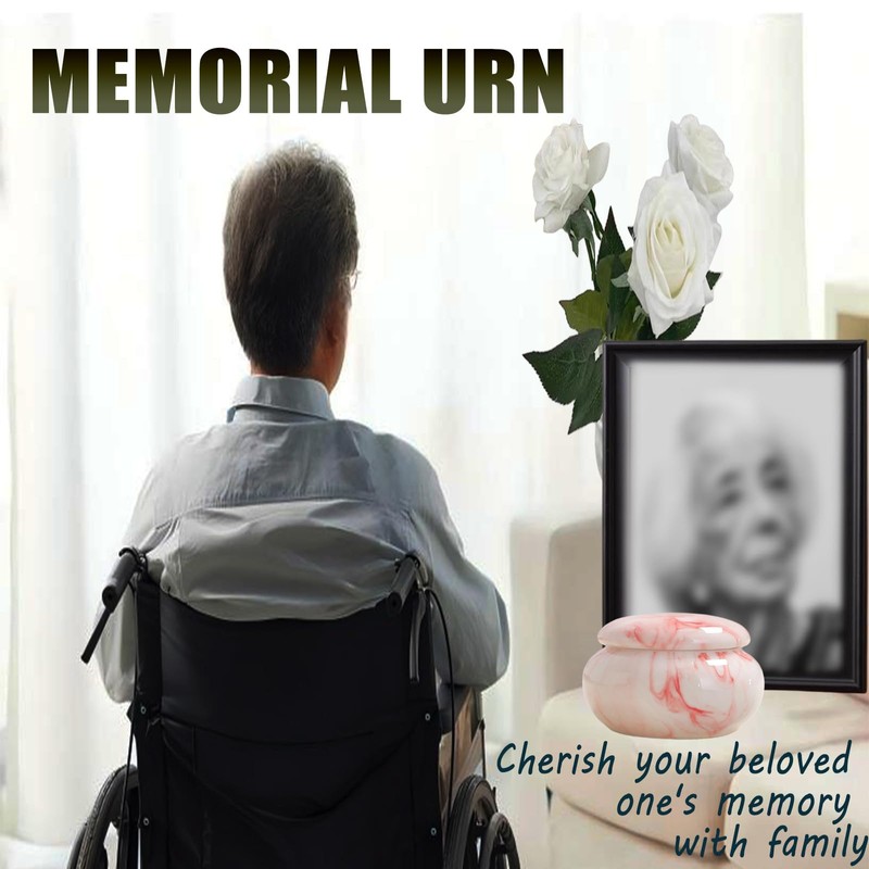 Ceramic Mini Cremation Urn,Small Keepsake Urns for Human Pets Ashes