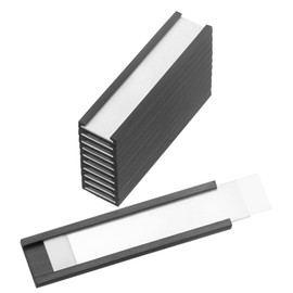 PATIKIL Magnetic Label Holder 2" x 0.5" with Paper Inserts, 10 Pcs C Channel Magnetic File Cabinet Labels Shelf Data Card Holder Signs for Metal Racks Shelves Whiteboard Tool Box