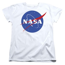 Popfunk Women's NASA Circle Logo T-Shirt (Small) White