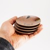 Fukubeya Mino Ware Raccoon Plates, Set of 4, Made in