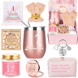 17th Birthday Gifts For Girls, 17 Year Old Girl Birthday Gifts, Happy 17th Birthday Basket Gifts Box for Best Friends Female Daughter Sister Her Girlfriend Coworker Bestie Women Birthday Unique