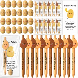 Sayglossy 24 Set Inspirational Potato Christmas Employee Appreciation Gifts Motivational Thank You Potato Pen Cute Realistic Potatoes Encouragement Funny Card Bookmark for Team Teacher Coworker Staff