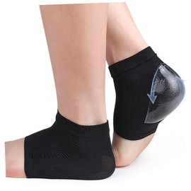 Minkissy 10pairs Breathable Gel Moisturized Heel Socks of Reusable Heel Protectors Soft Ankle Sleeves for Home Foot Treatment Skin Tone