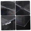 KOMBIUDA Clear Desktop Storage Box with Lid Transparent Multi-purpose Organizer