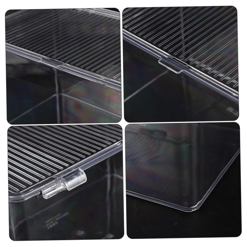 KOMBIUDA Clear Desktop Storage Box with Lid Transparent Multi-purpose Organizer