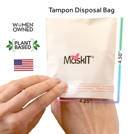MaskIT Sanitary Napkin & Tampon Disposal Bags with Period Travel Bag — MaskIT Starter Kit — Plant-Based Disposal Bags for Sanitary Napkins, Tampons, Applicators, Pads, Period Panties, Menstrual Discs