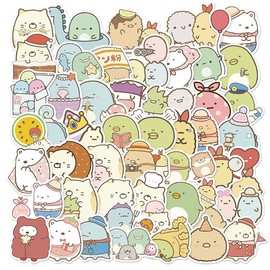 50Pcs Cute Kawaii Stickers, Vinyl Waterproof Stickers for Laptop, Bumper, Skateboard, Water Bottles, Computer, Phone, Lovely Decor Japanese Stickers for Kids Teens Adult (Sumikkogurash_i Stickers)